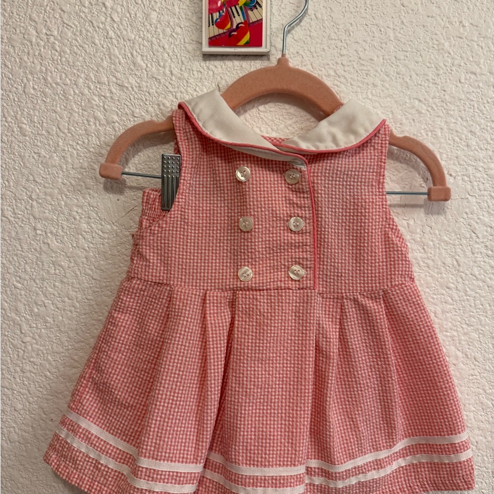 Adorable Pink Gingham Dress with White Collar